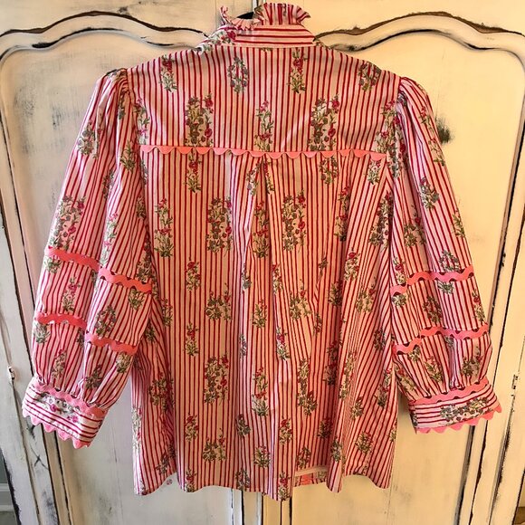 MADDISON 3/4 SLEEVE BUTTON DOWN BLOUSE - Picture 9 of 9